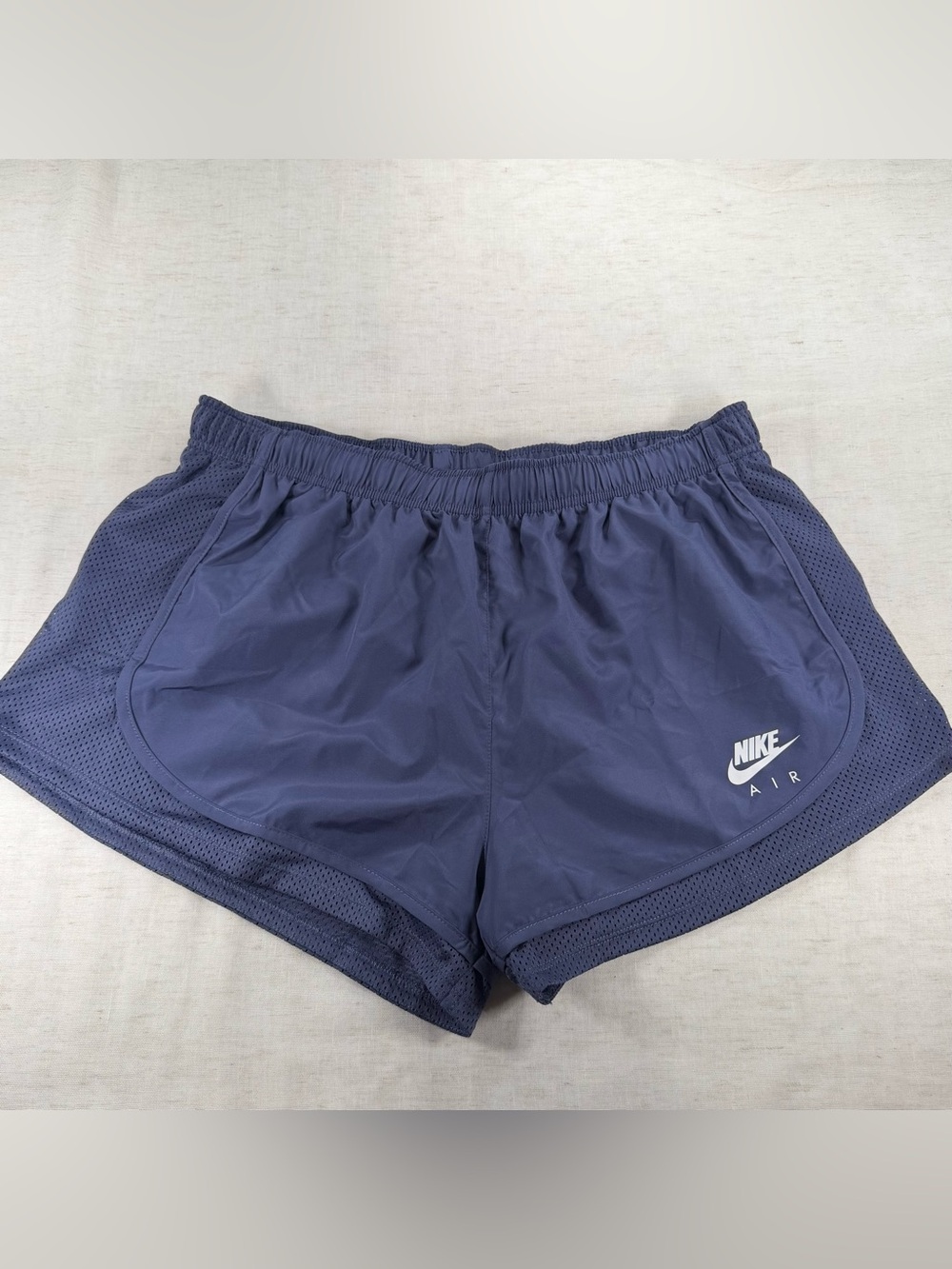 Nike Women's Navy Athletic Shorts with White Logo